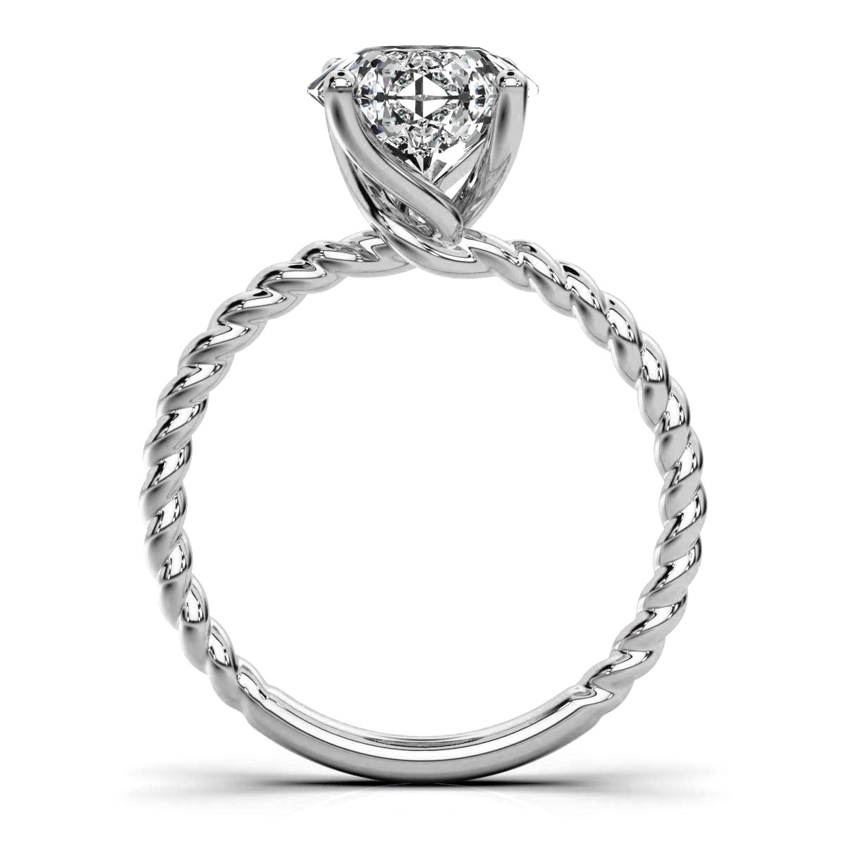 14K White Gold Faith Solitaire Engagement Ring 