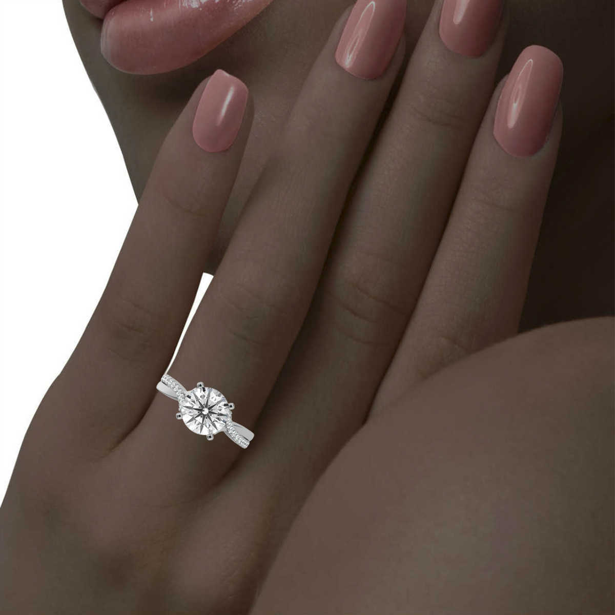 14K White Gold Anani Accents Lab Grown Diamond Ring (1/4 ct. tw)