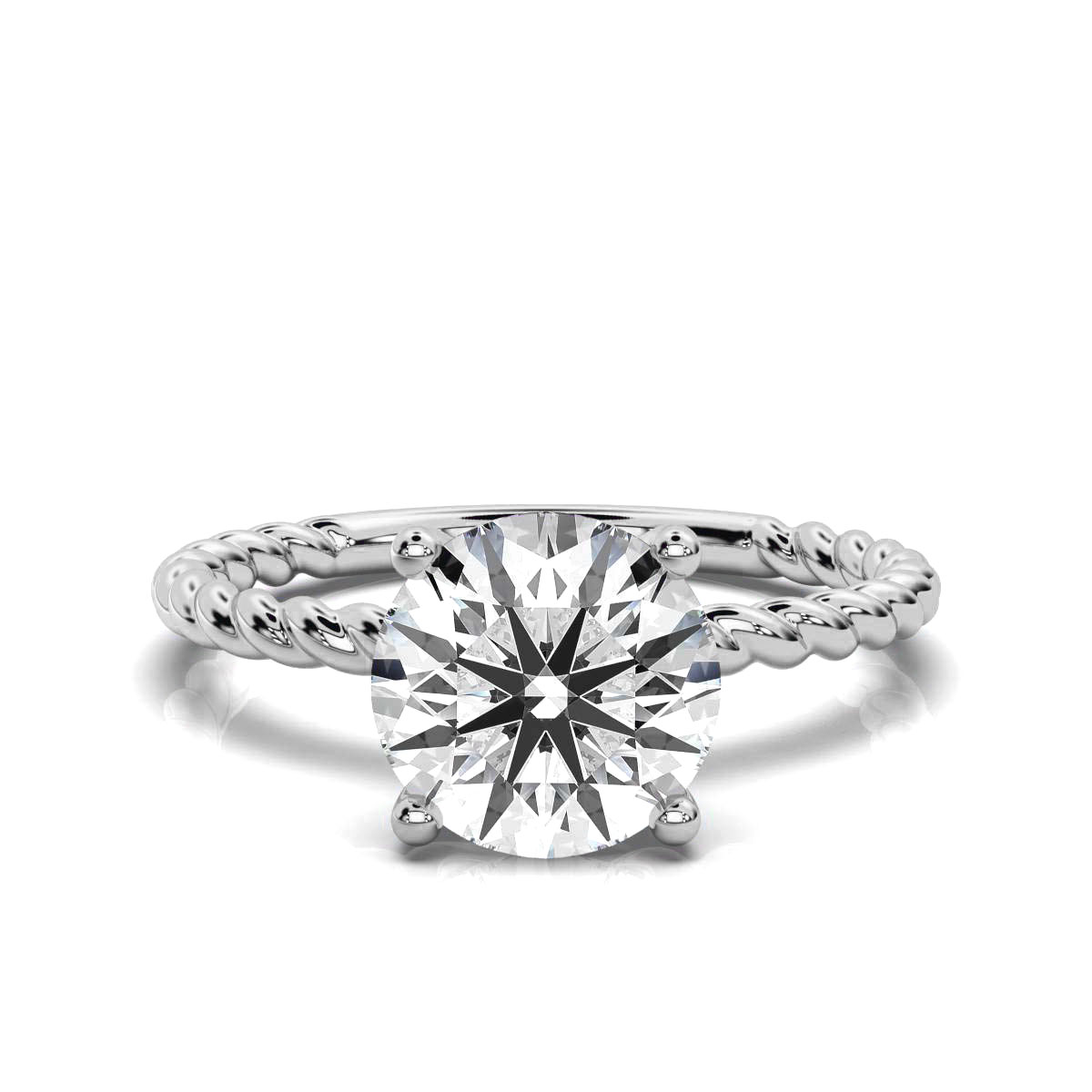 14K White Gold Mina Solitaire Engagement Ring 