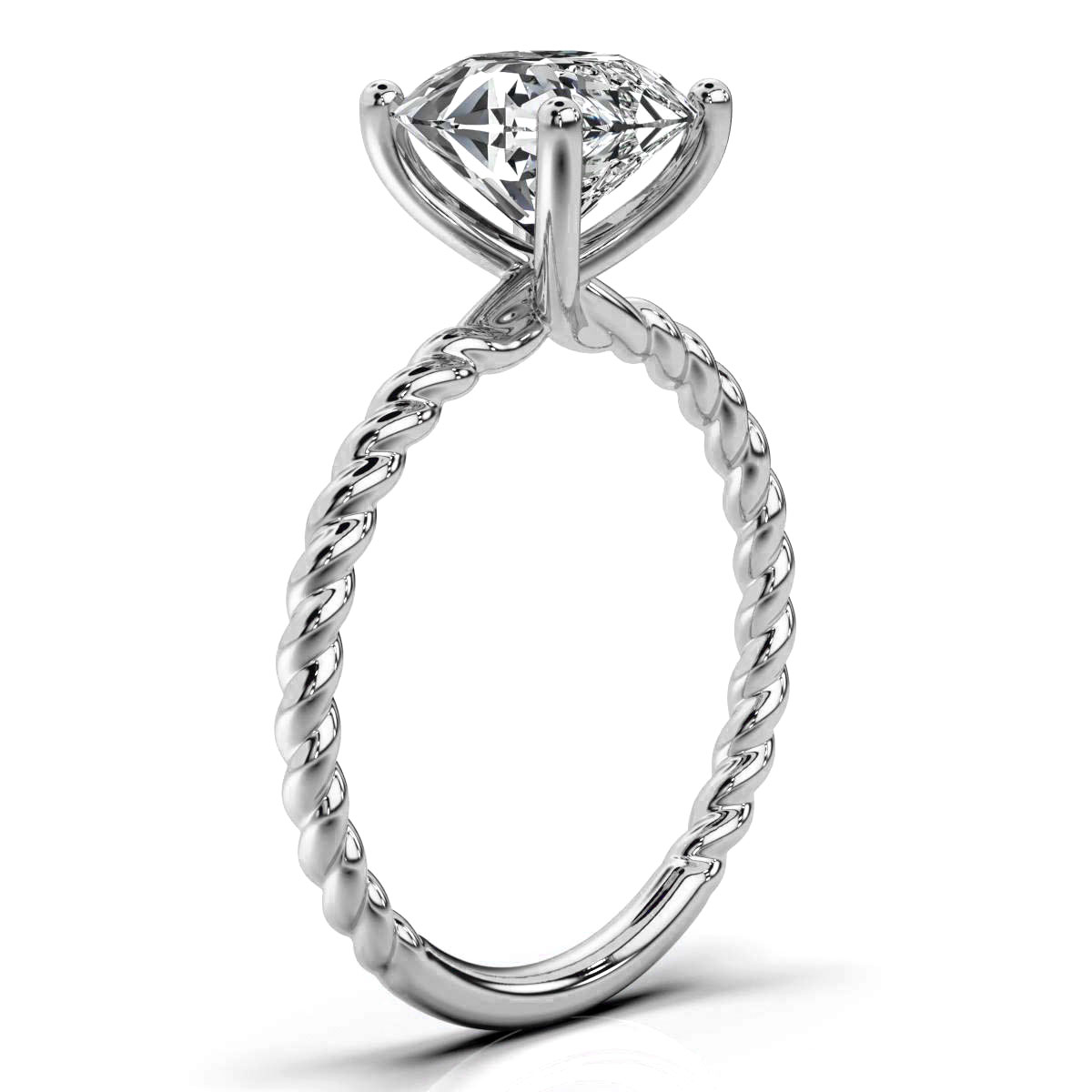 14K White Gold Mina Solitaire Engagement Ring 
