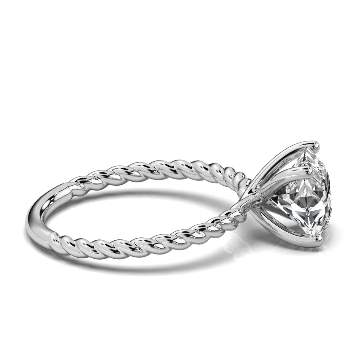 14K White Gold Mina Solitaire Engagement Ring 
