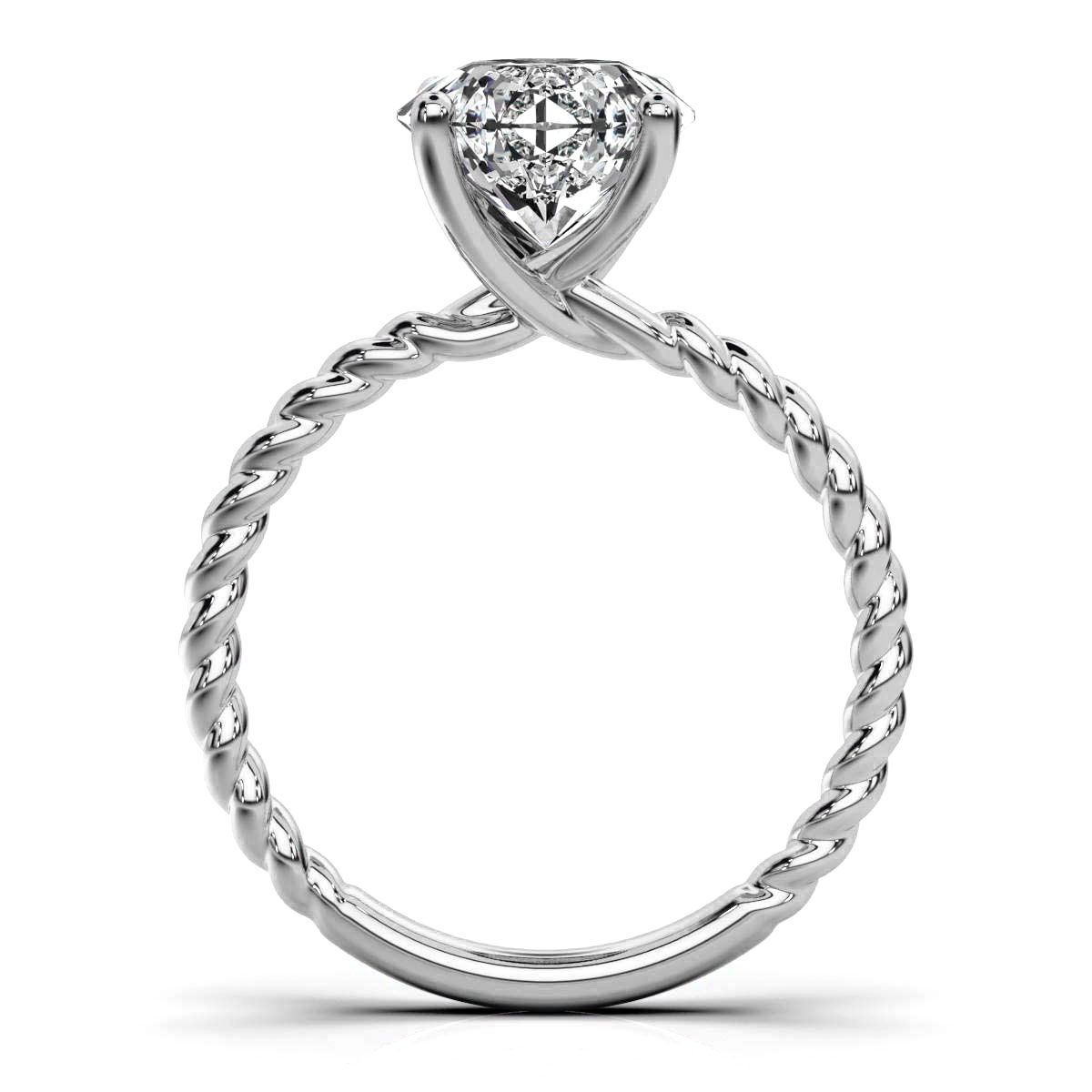 14K White Gold Mina Solitaire Engagement Ring 
