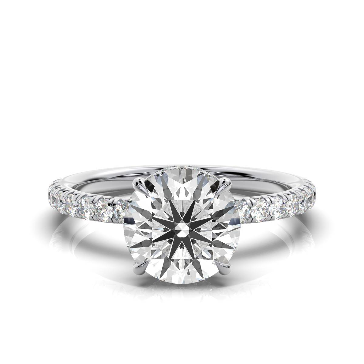 14K White Gold Brianna Hidden Accents Lab Grown Diamond Engagement Ring (1/2 ct. tw)