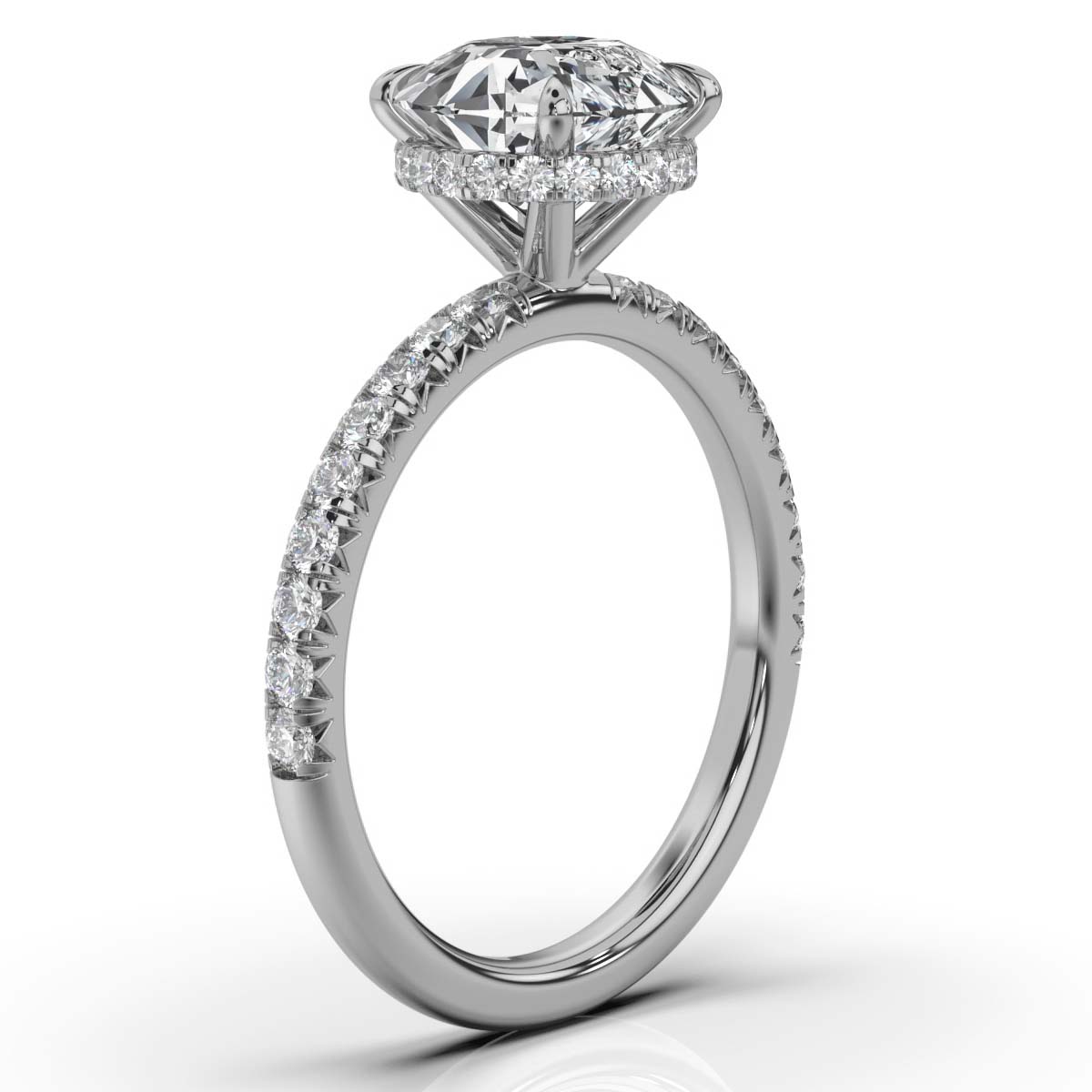 14K White Gold Brianna Hidden Accents Lab Grown Diamond Engagement Ring (1/2 ct. tw)
