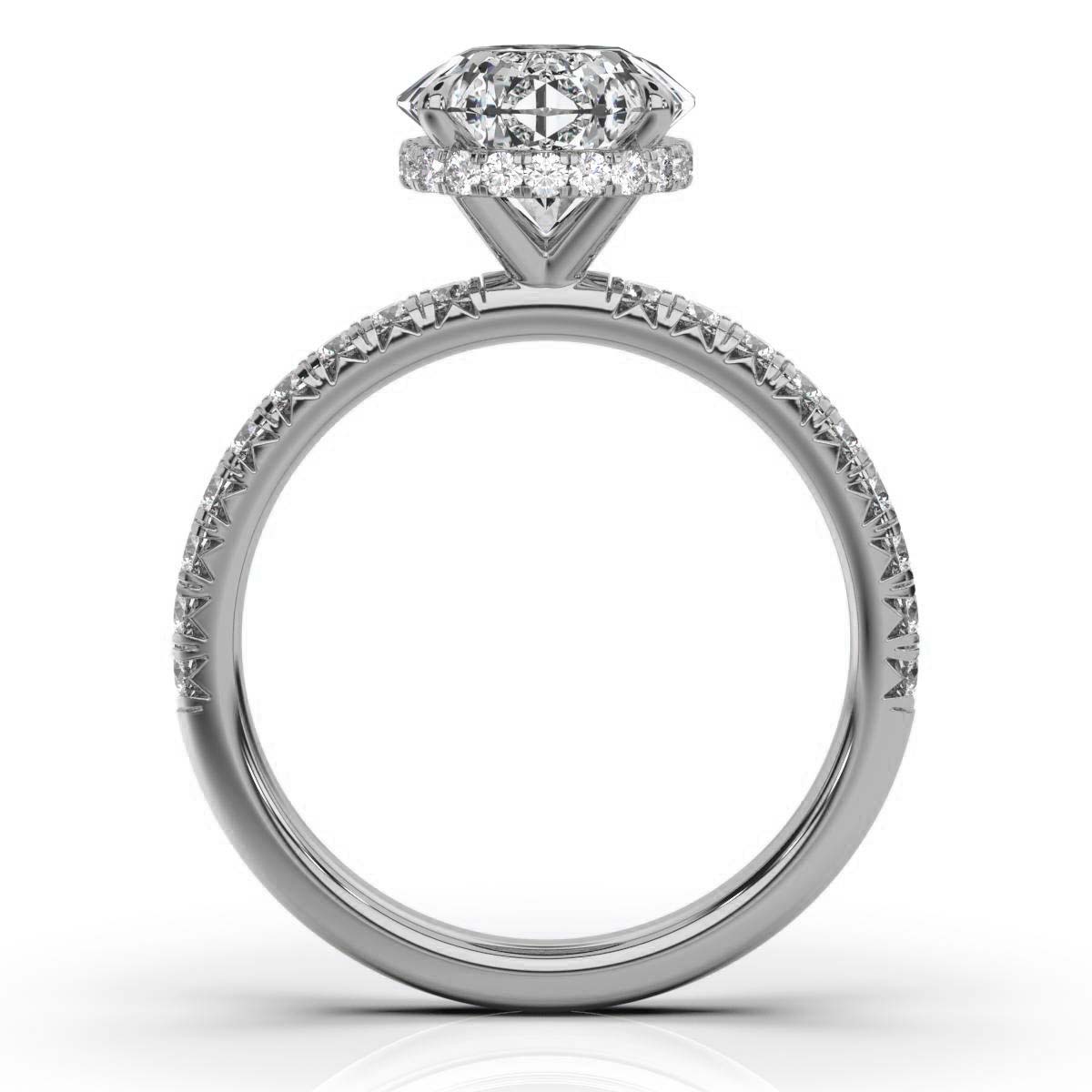 14K White Gold Brianna Hidden Accents Lab Grown Diamond Engagement Ring (1/2 ct. tw)