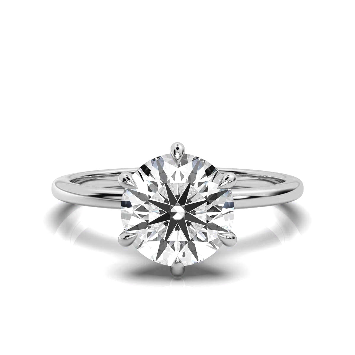 14K White Gold Nicoline Solitaire Engagement Ring 