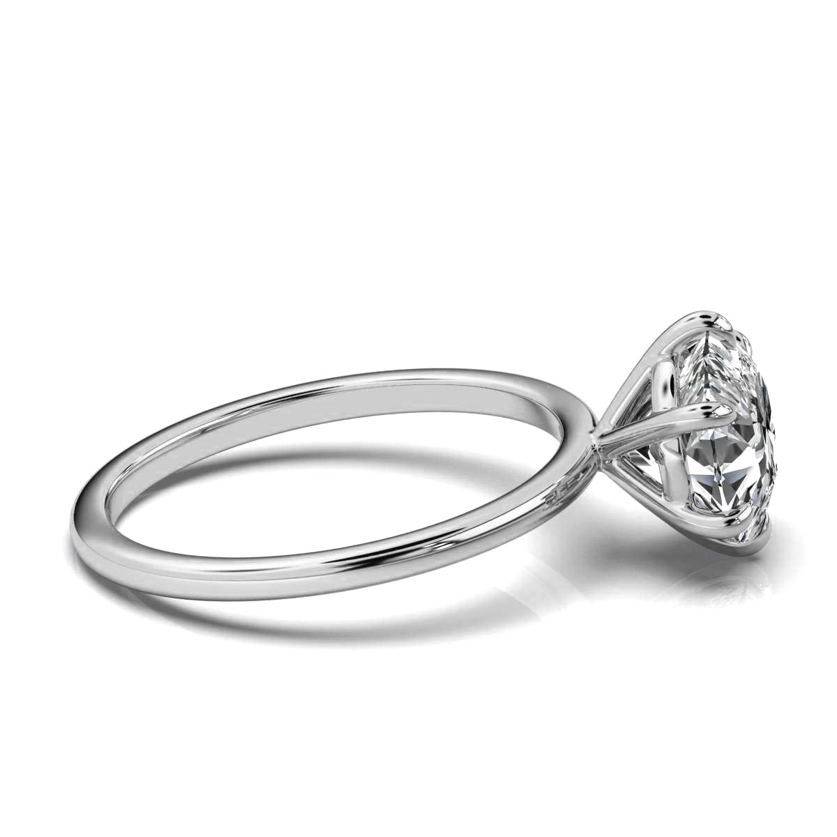 14K White Gold Nicoline Solitaire Engagement Ring 