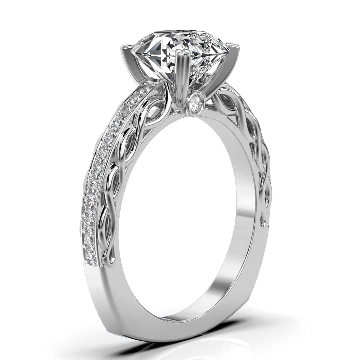 14K White Gold Adna Nature Inspired Lab Grown Diamond Ring (1/4 ct. tw)