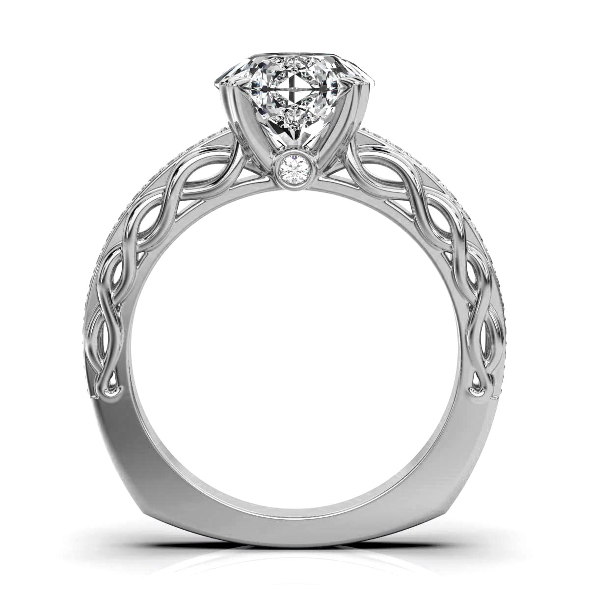 14K White Gold Adna Nature Inspired Lab Grown Diamond Ring (1/4 ct. tw)