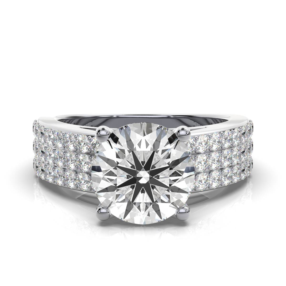 14K White Gold Amana Accents Lab Grown Diamond Ring (1 ct. tw)