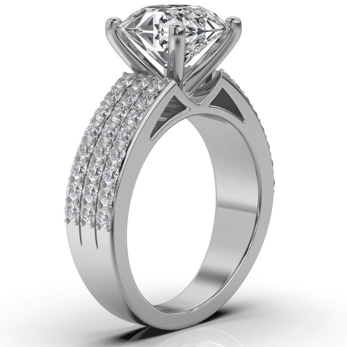 14K White Gold Amana Accents Lab Grown Diamond Ring (1 ct. tw)