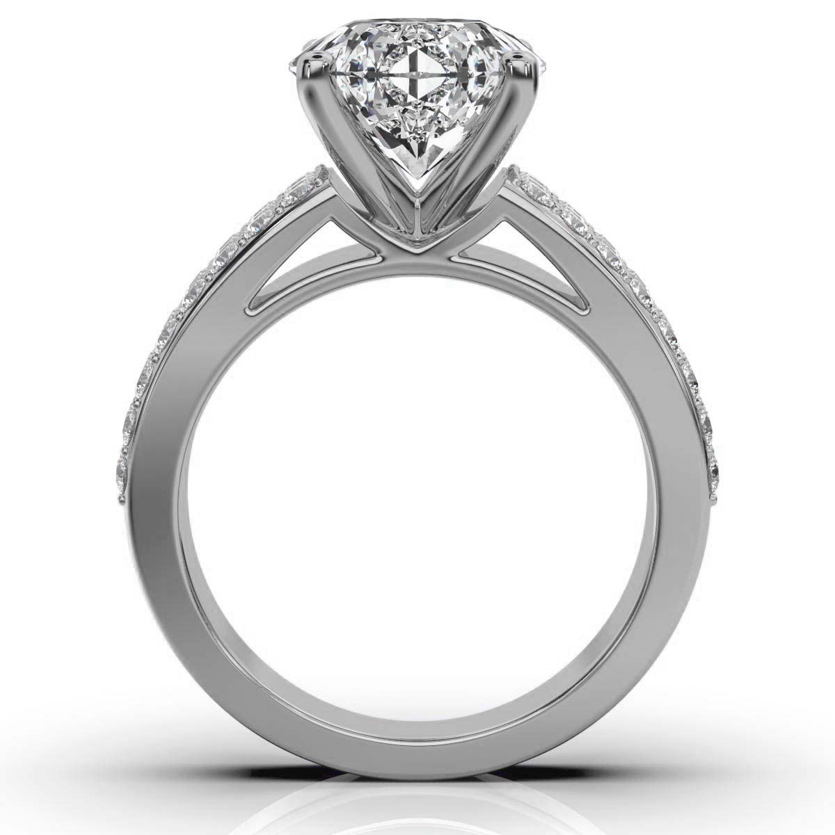 14K White Gold Amana Accents Lab Grown Diamond Ring (1 ct. tw)