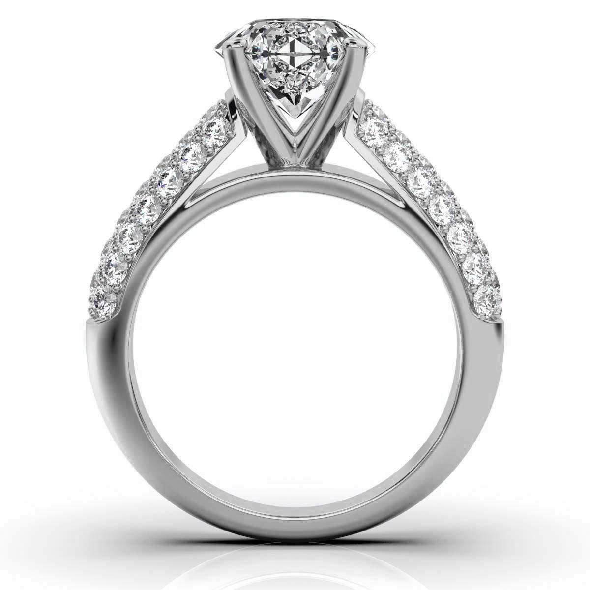 14K White Gold Veda Three Rows Pave Set Lab Grown Diamond Ring (4/5 ct. tw)