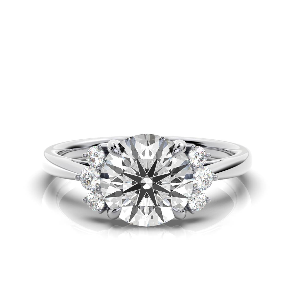 14K White Gold Aisha Accents Lab Grown Diamond Ring (1/6 ct. tw)