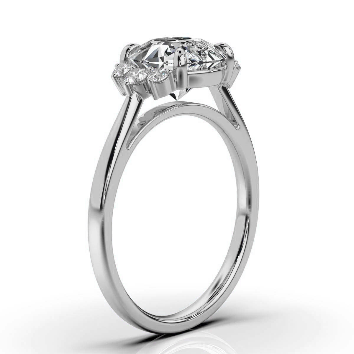 14K White Gold Aisha Accents Lab Grown Diamond Ring (1/6 ct. tw)