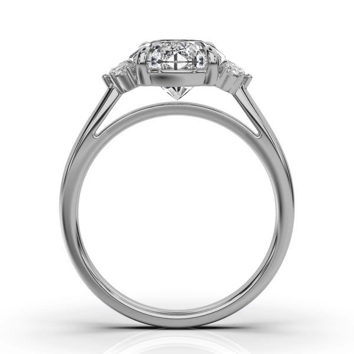 14K White Gold Aisha Accents Lab Grown Diamond Ring (1/6 ct. tw)