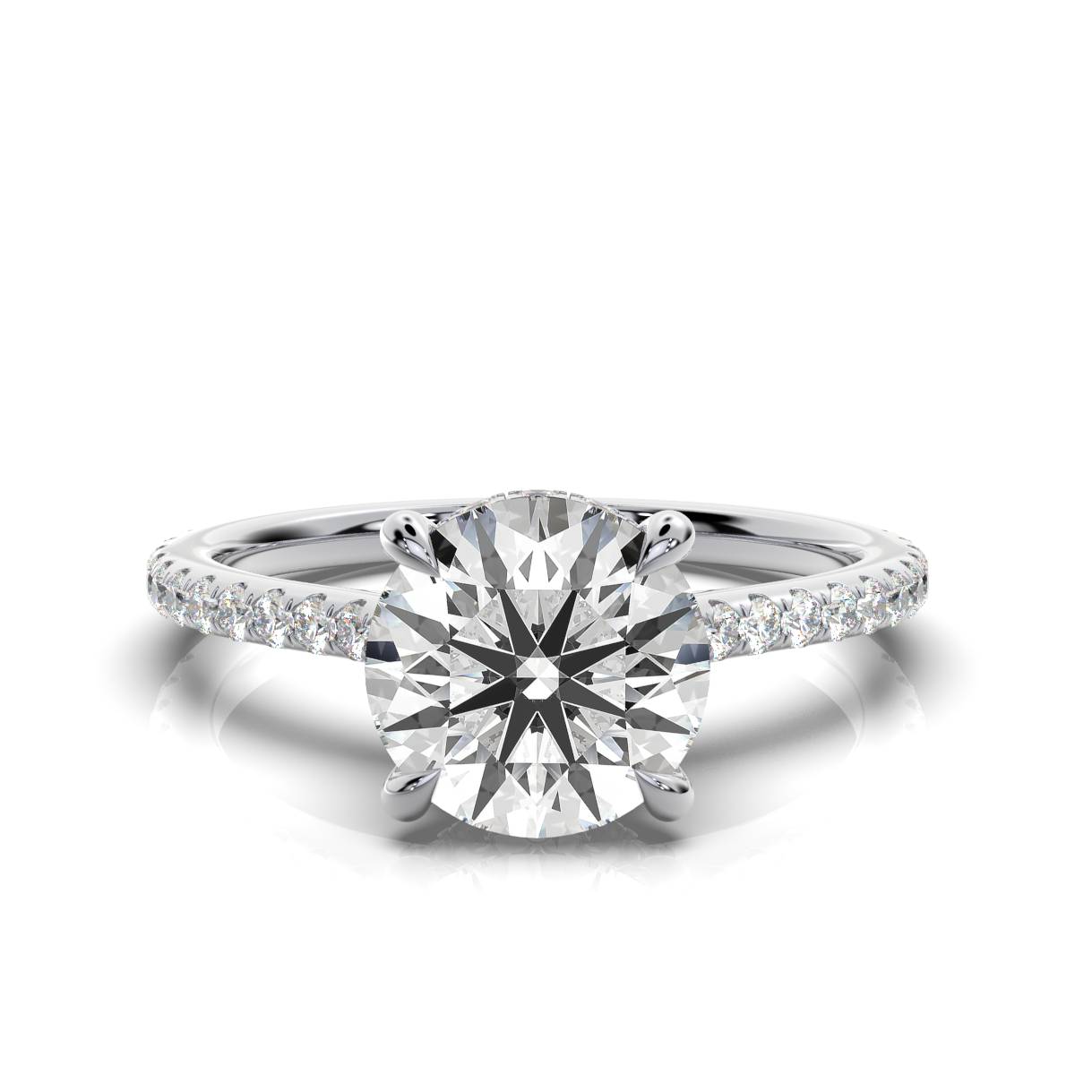 14K White Gold Rumi Hidden Accents Lab Grown Diamond Ring (2/3 ct. tw)