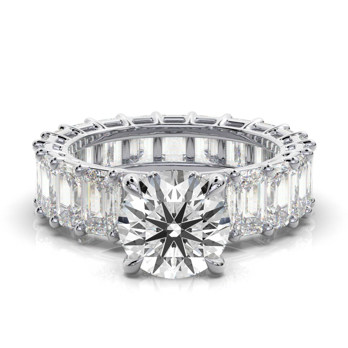 14K White Gold Tansy Accents Lab Grown Diamond Ring (6 1/10 ct. tw)