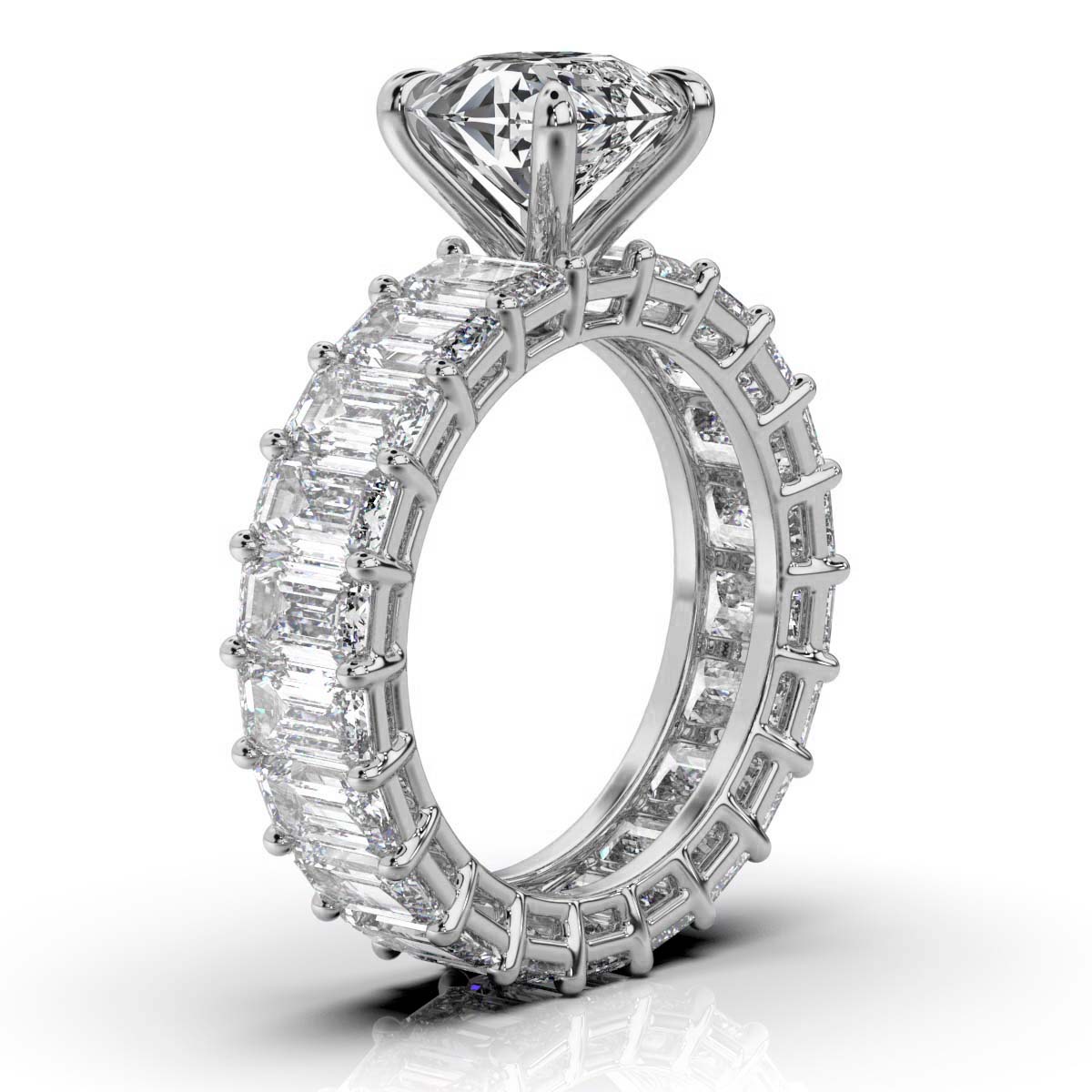 14K White Gold Tansy Accents Lab Grown Diamond Ring (6 1/10 ct. tw)