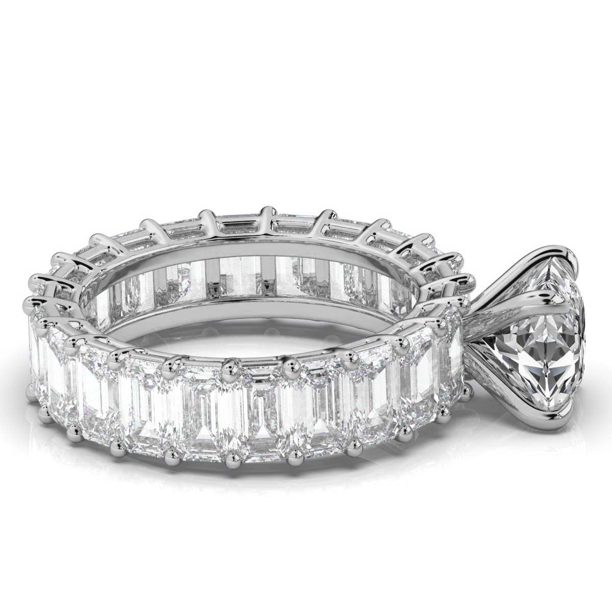 14K White Gold Tansy Accents Lab Grown Diamond Ring (6 1/10 ct. tw)