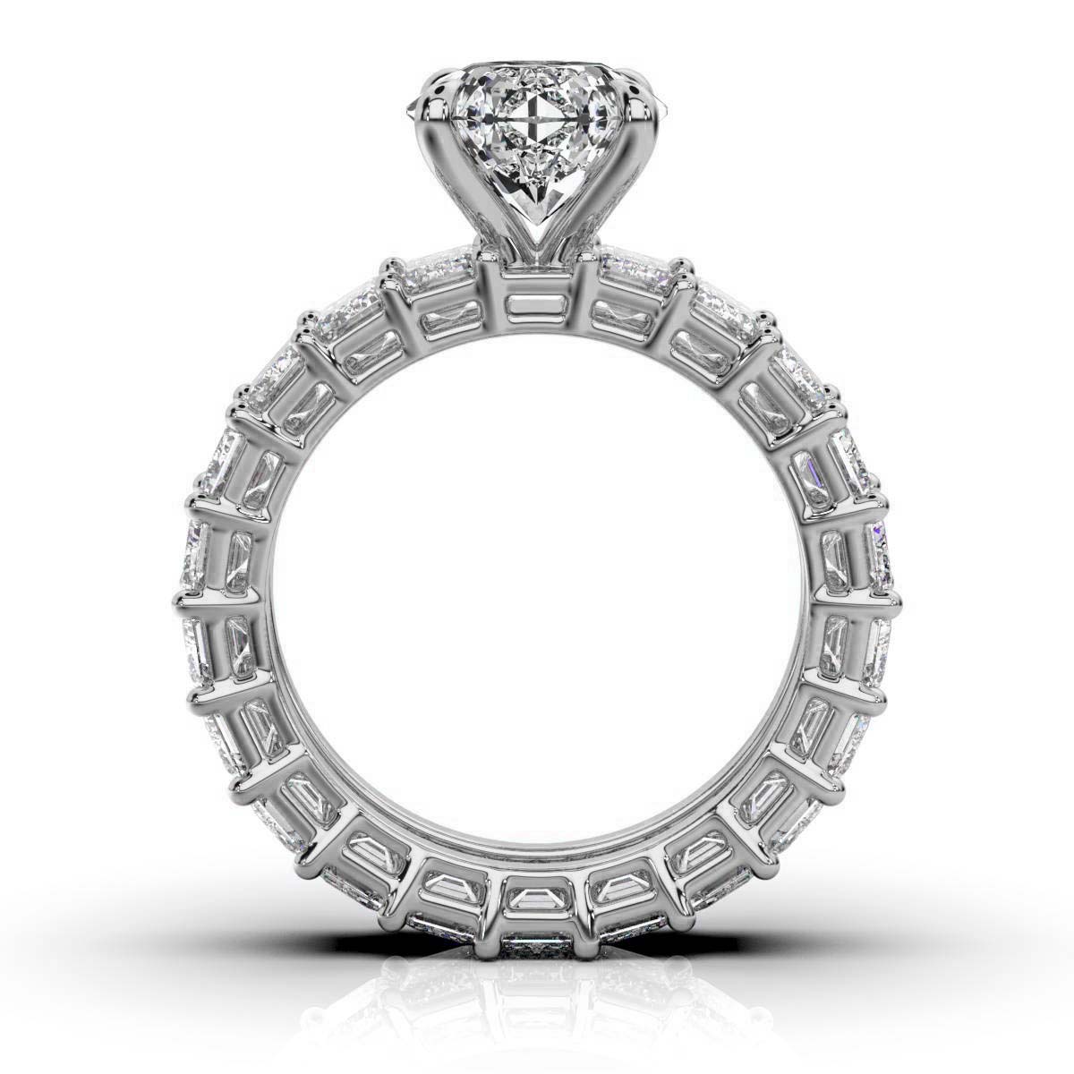 14K White Gold Tansy Accents Lab Grown Diamond Ring (6 1/10 ct. tw)