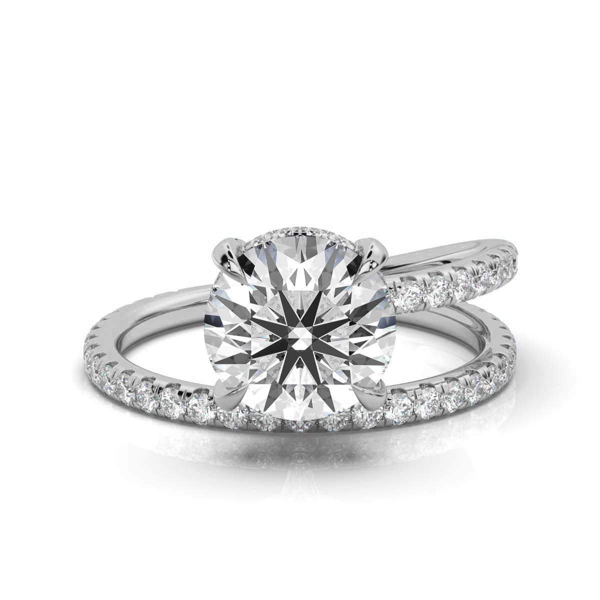 14K White Gold Cybele Split Shank Lab Grown Diamond Ring (3/4 ct. tw)
