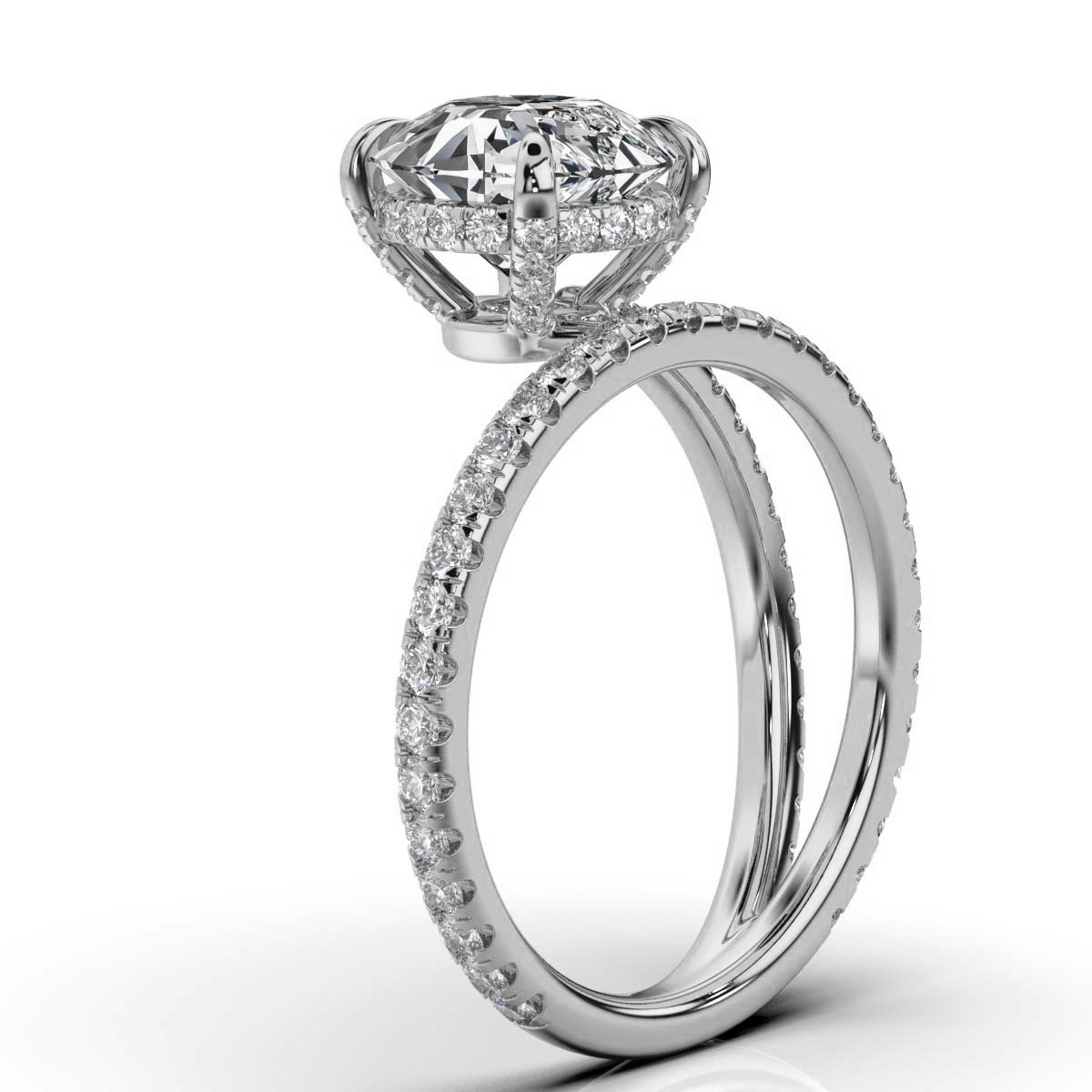 14K White Gold Cybele Split Shank Lab Grown Diamond Ring (3/4 ct. tw)