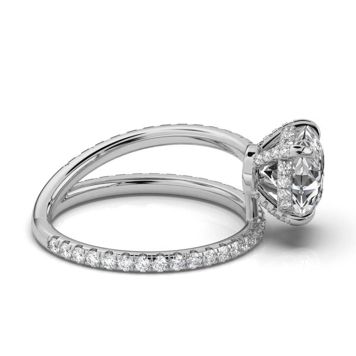 14K White Gold Cybele Split Shank Lab Grown Diamond Ring (3/4 ct. tw)