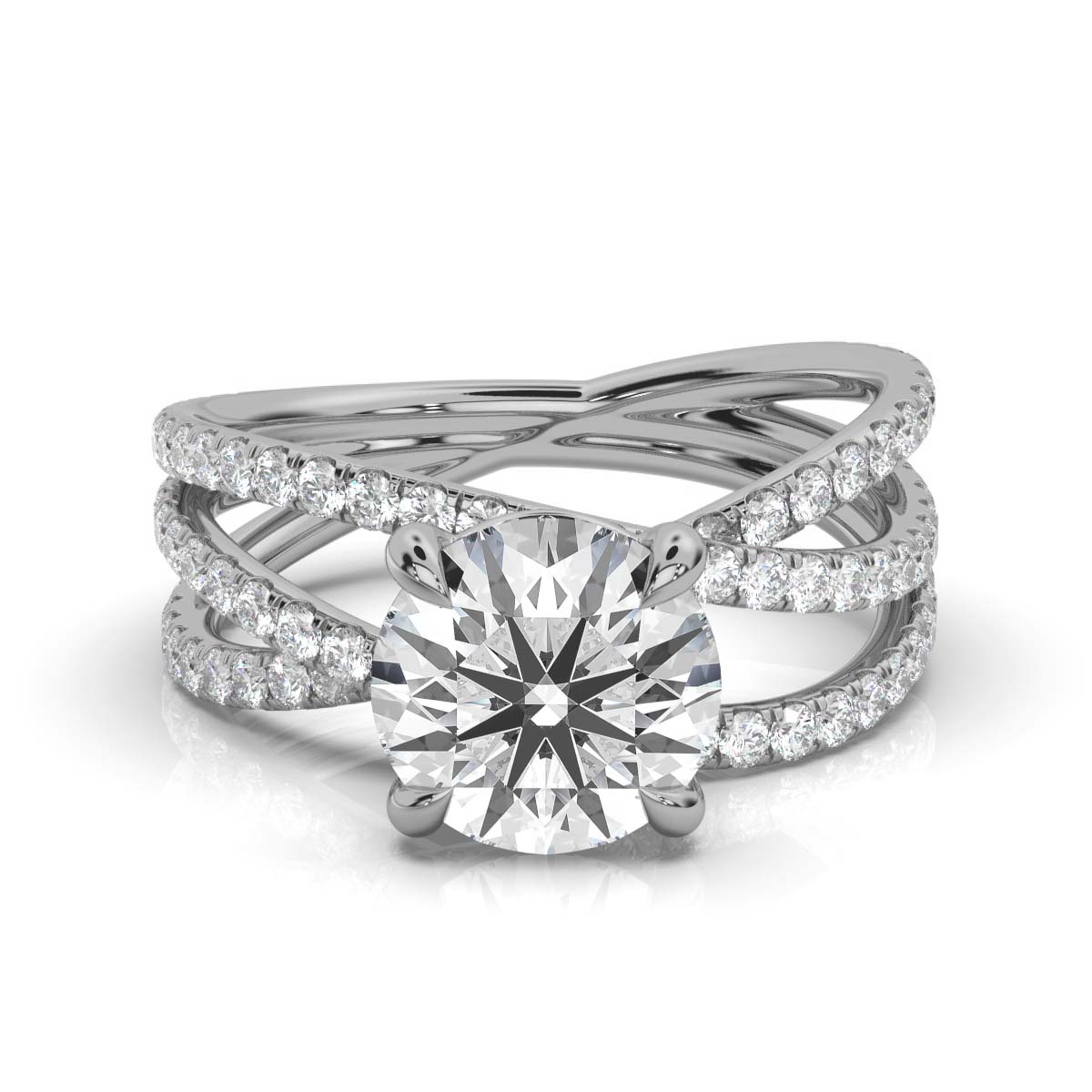 14K White Gold Jacqueline Split Shank Lab Grown Diamond Ring (4/5 ct. tw)