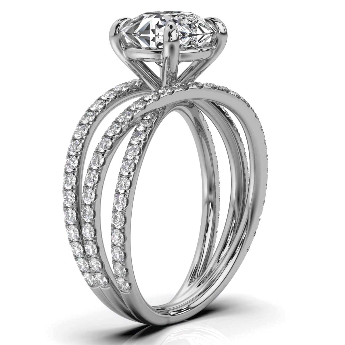 14K White Gold Jacqueline Split Shank Lab Grown Diamond Ring (4/5 ct. tw)