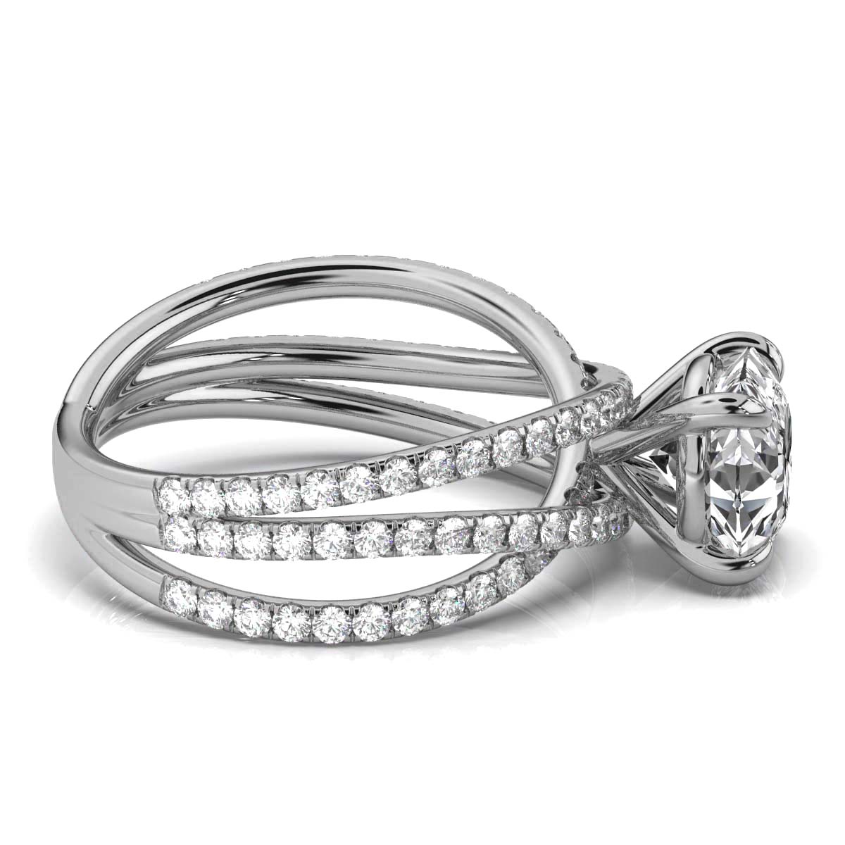 14K White Gold Jacqueline Split Shank Lab Grown Diamond Ring (4/5 ct. tw)