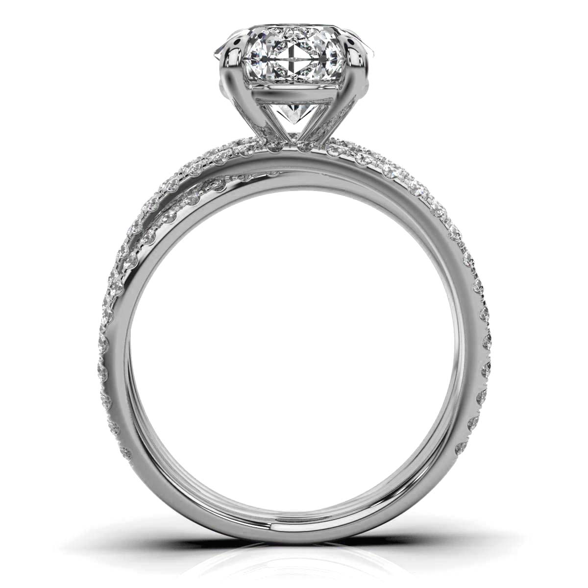 14K White Gold Jacqueline Split Shank Lab Grown Diamond Ring (4/5 ct. tw)