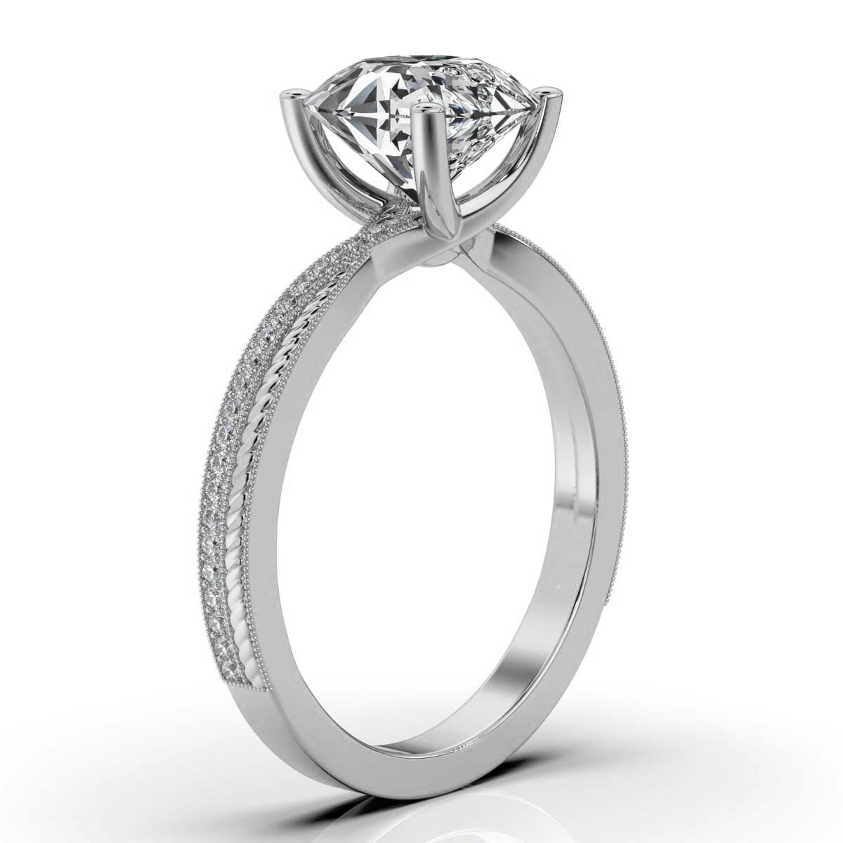 14K White Gold Vanya Braided Pave Lab Grown Diamond Ring (1/10 ct. tw)
