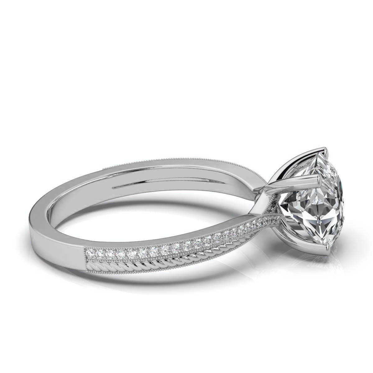 14K White Gold Vanya Braided Pave Lab Grown Diamond Ring (1/10 ct. tw)