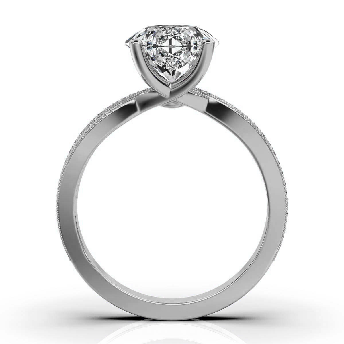 14K White Gold Vanya Braided Pave Lab Grown Diamond Ring (1/10 ct. tw)