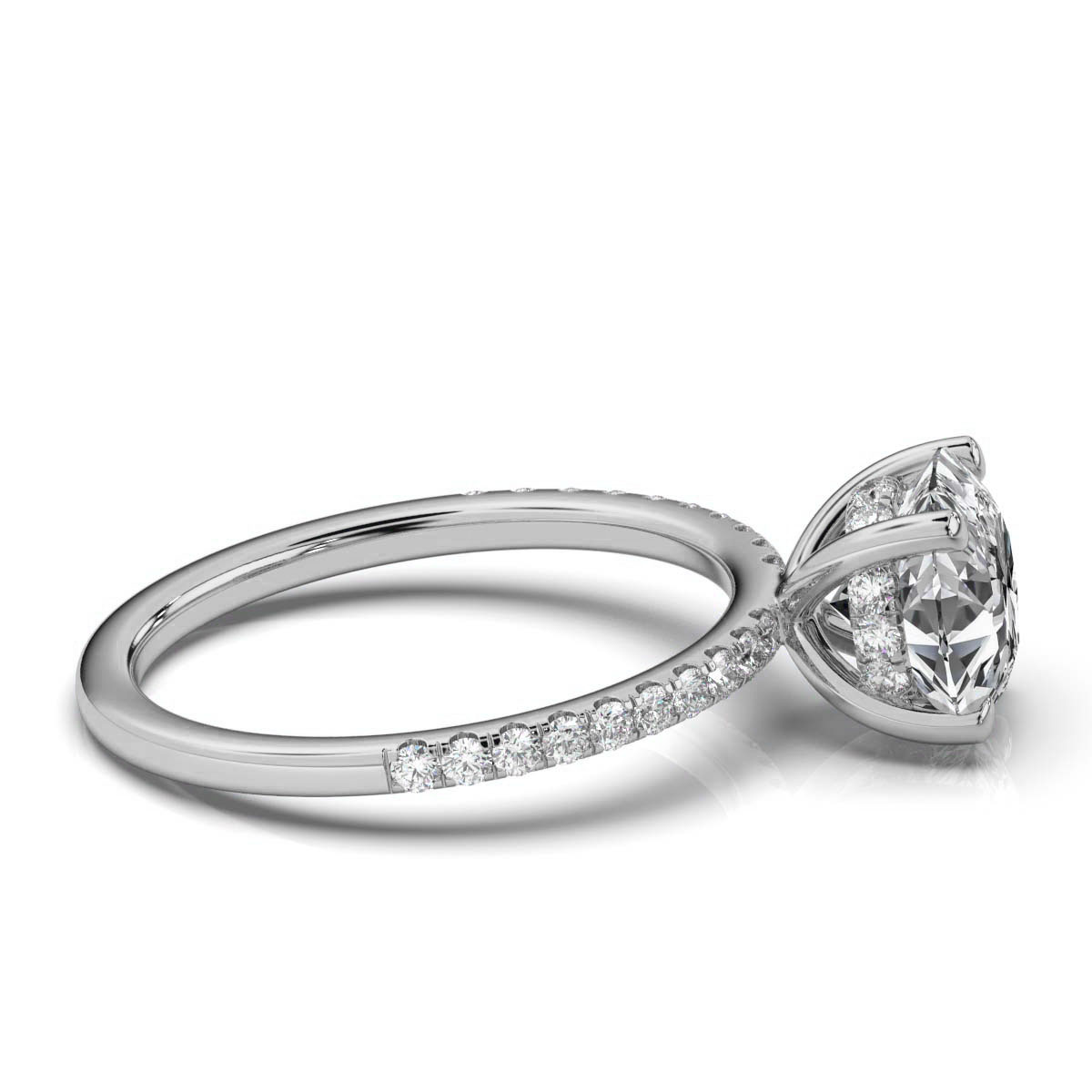 14K White Gold Davina Hidden Accents Lab Grown Diamond Ring (1/3 ct. tw)
