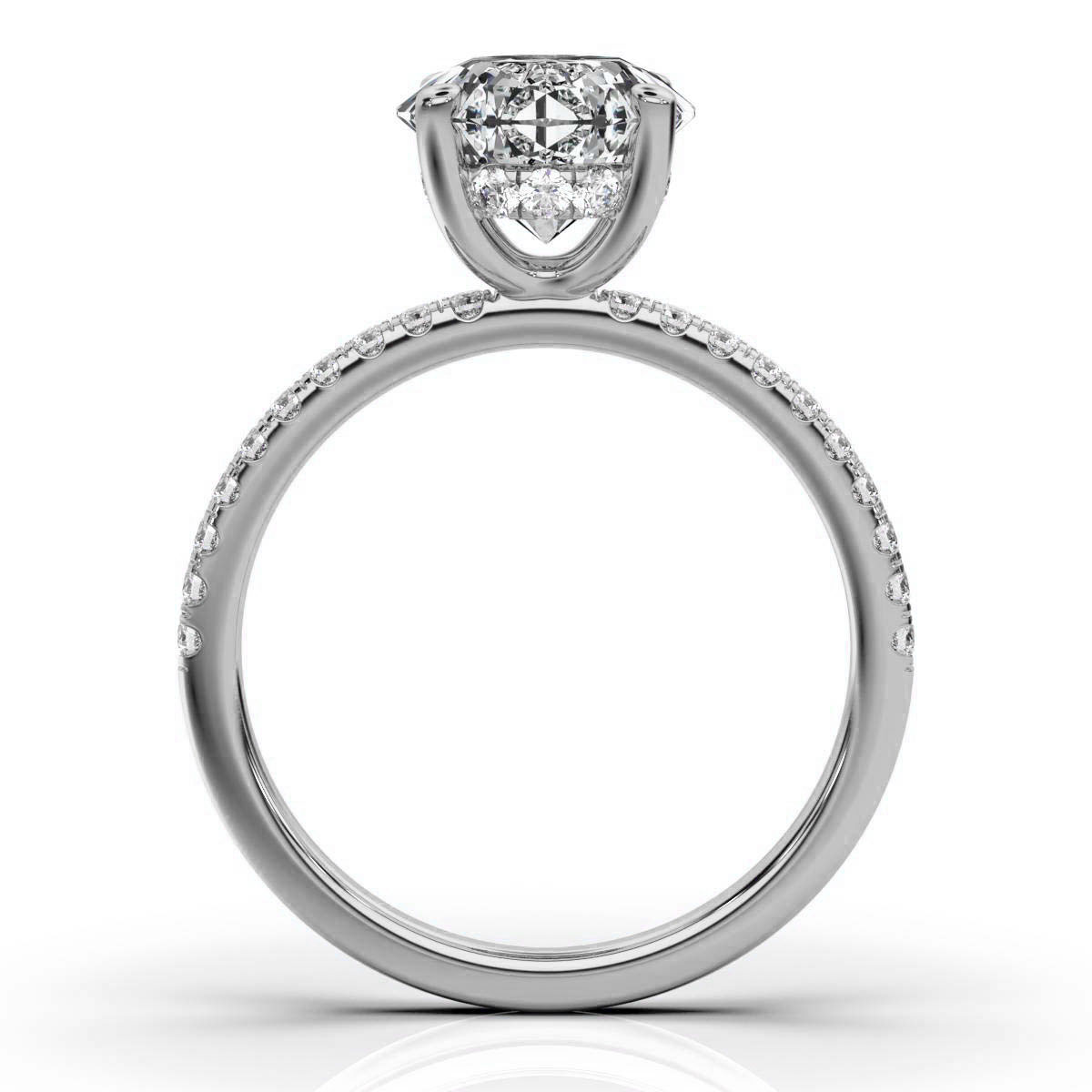 14K White Gold Davina Hidden Accents Lab Grown Diamond Ring (1/3 ct. tw)