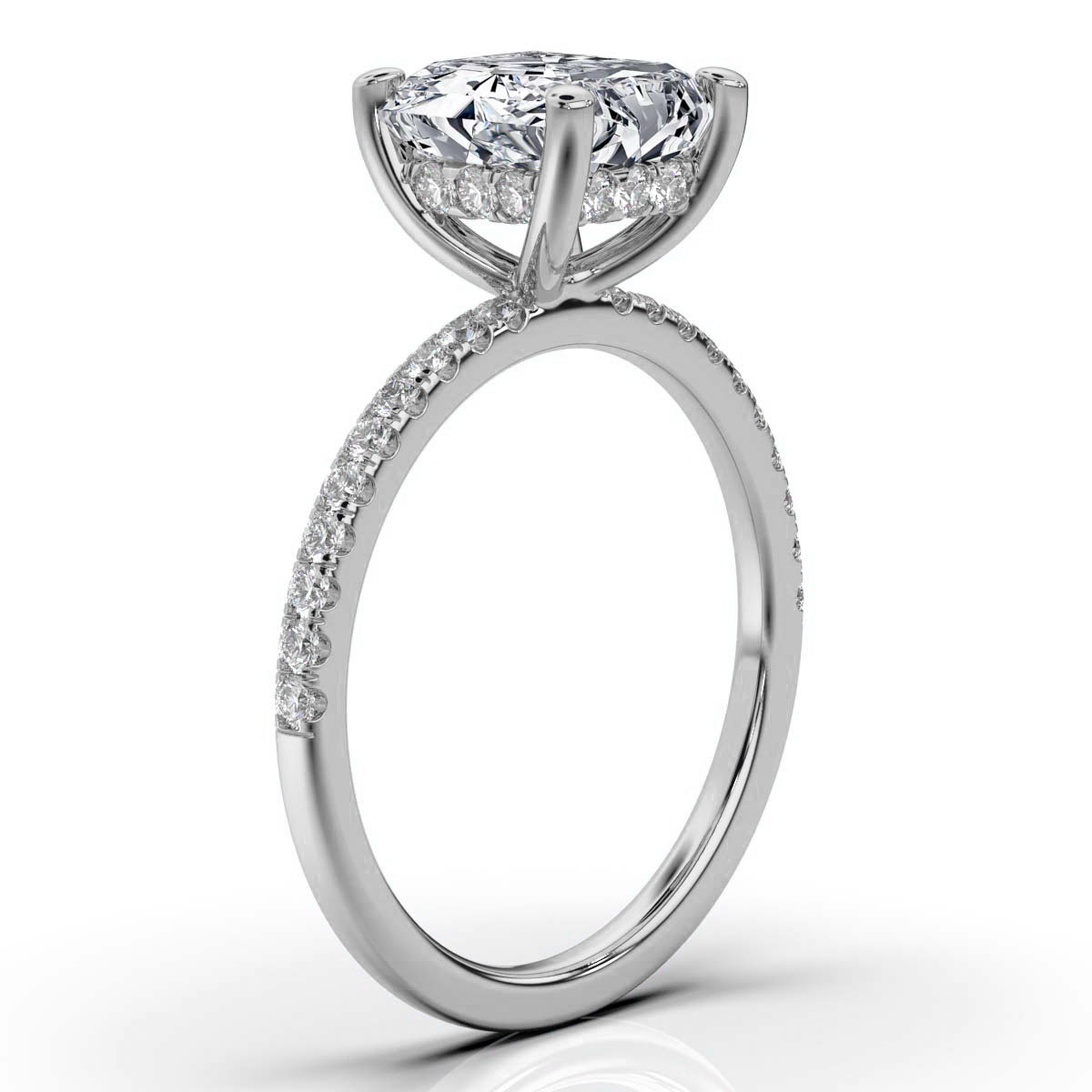 14K White Gold Davina Hidden Accents Lab Grown Diamond Ring (1/3 ct. tw)