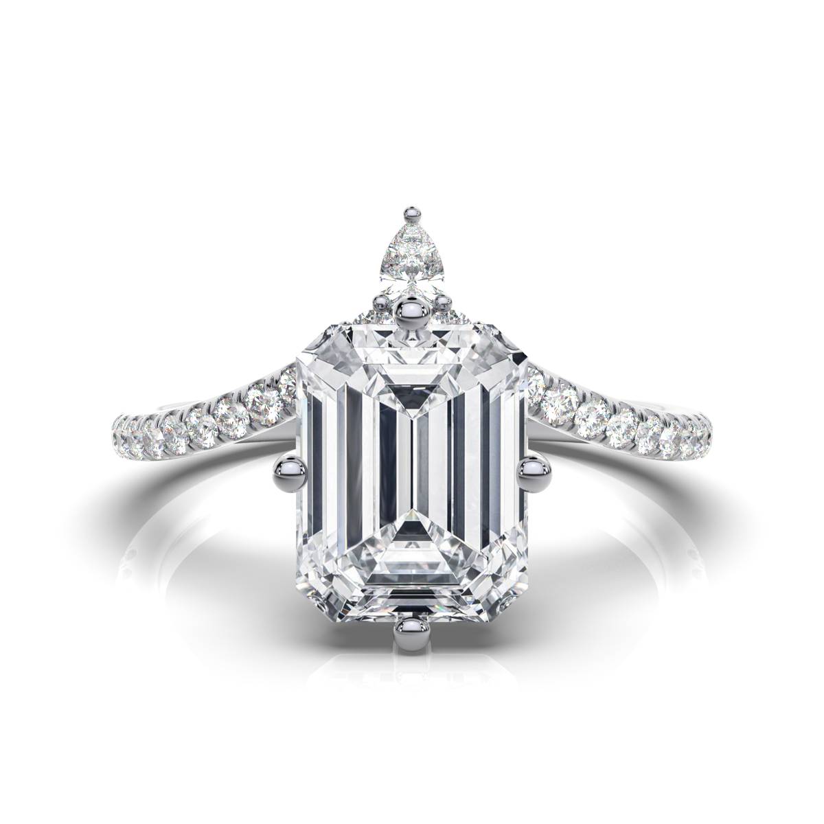 14K White Gold Jolie V Shaped Lab Grown Diamond Engagement Ring (1/3 ct. tw)