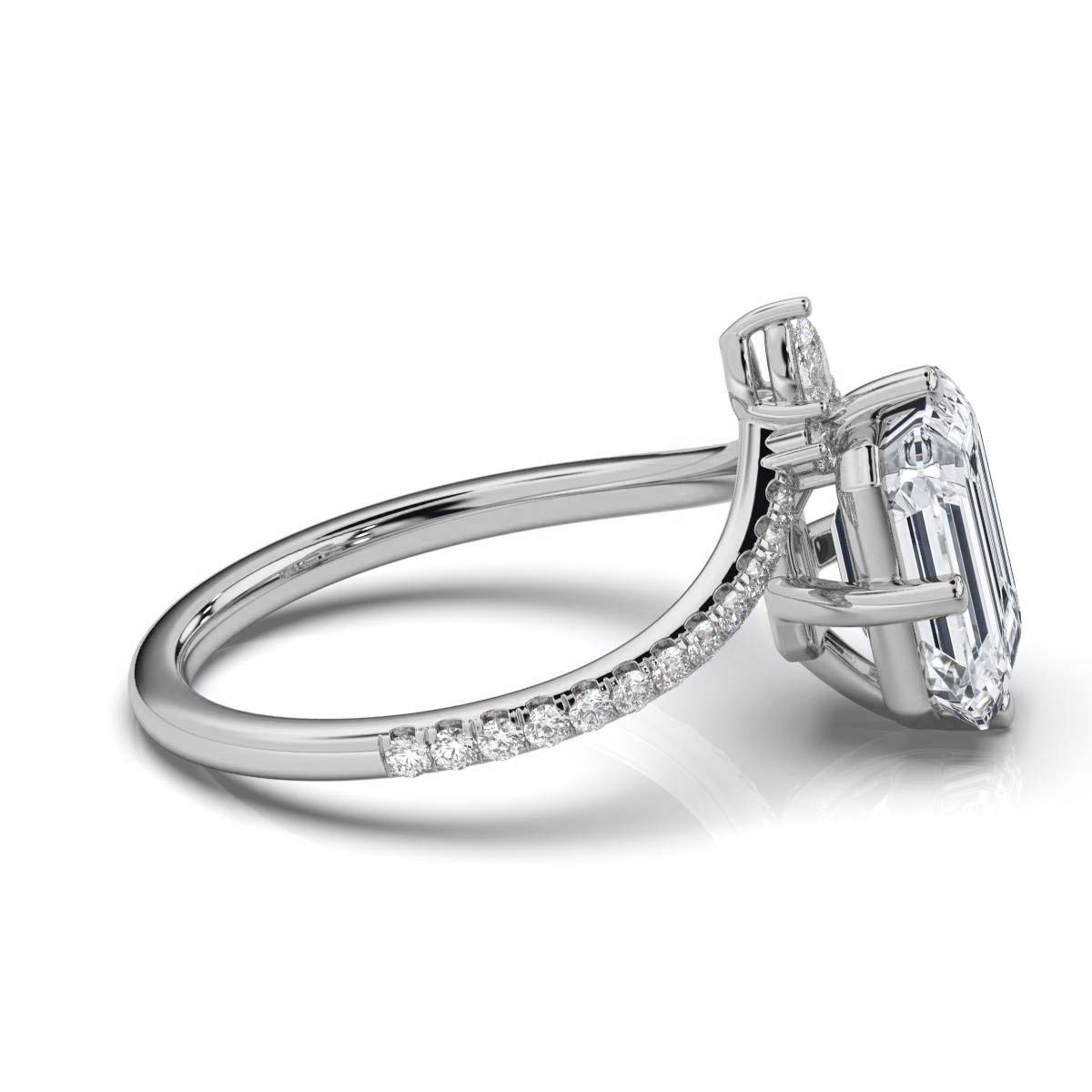 14K White Gold Jolie V Shaped Lab Grown Diamond Engagement Ring (1/3 ct. tw)