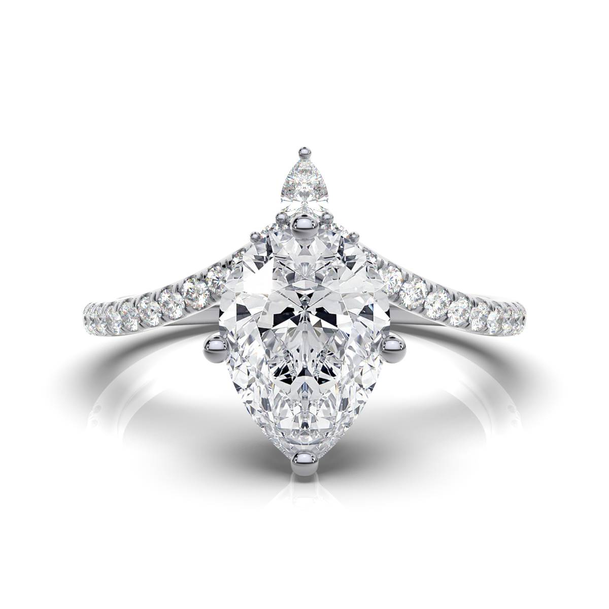 14K White Gold Jolie V Shaped Lab Grown Diamond Engagement Ring (1/3 ct. tw)
