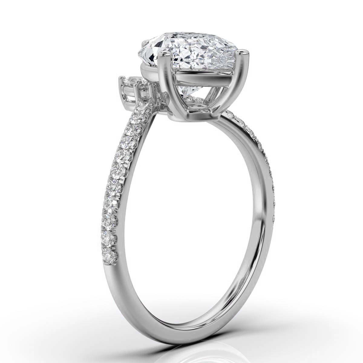 14K White Gold Jolie V Shaped Lab Grown Diamond Engagement Ring (1/3 ct. tw)