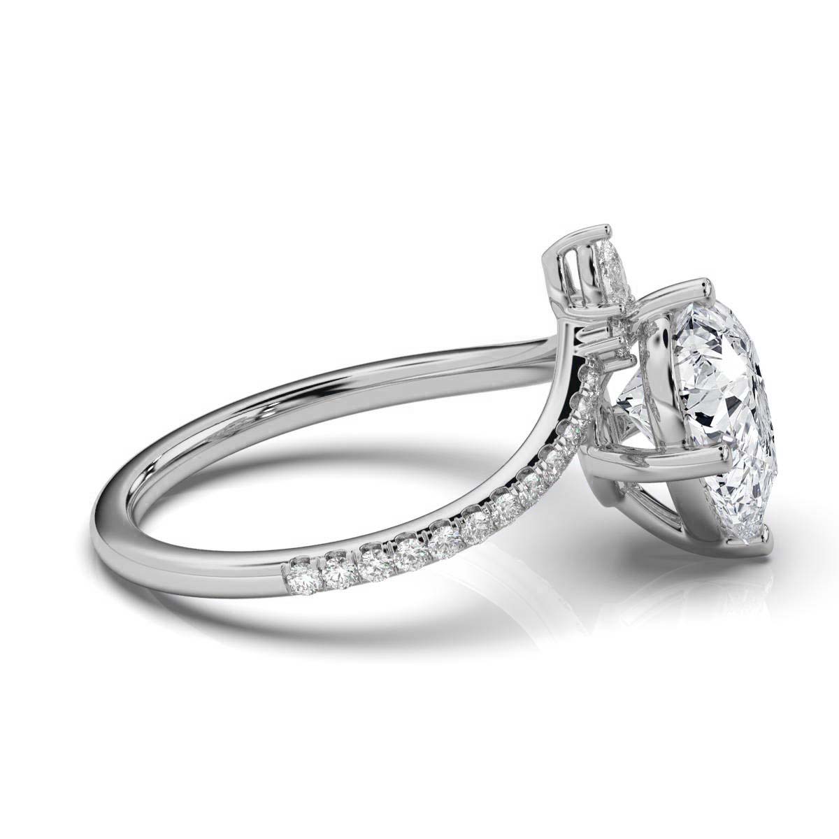 14K White Gold Jolie V Shaped Lab Grown Diamond Engagement Ring (1/3 ct. tw)