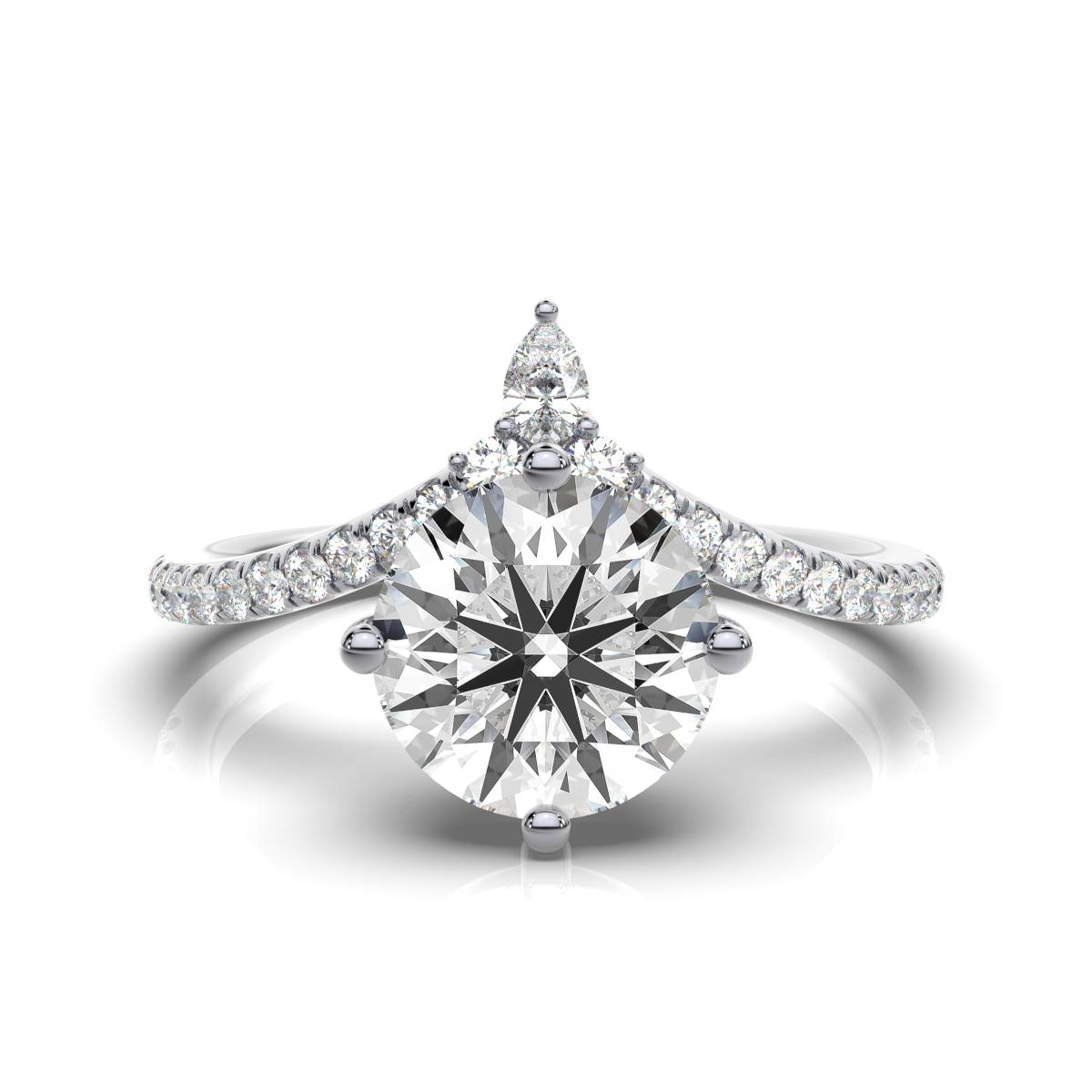 14K White Gold Jolie V Shaped Lab Grown Diamond Engagement Ring (1/3 ct. tw)