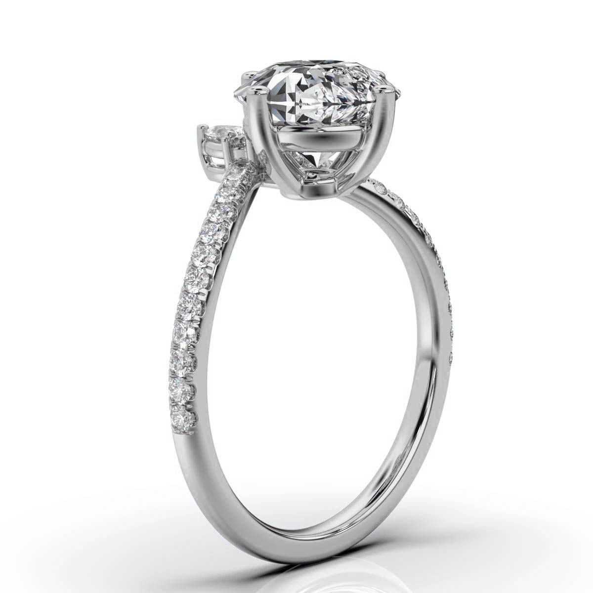 14K White Gold Jolie V Shaped Lab Grown Diamond Engagement Ring (1/3 ct. tw)