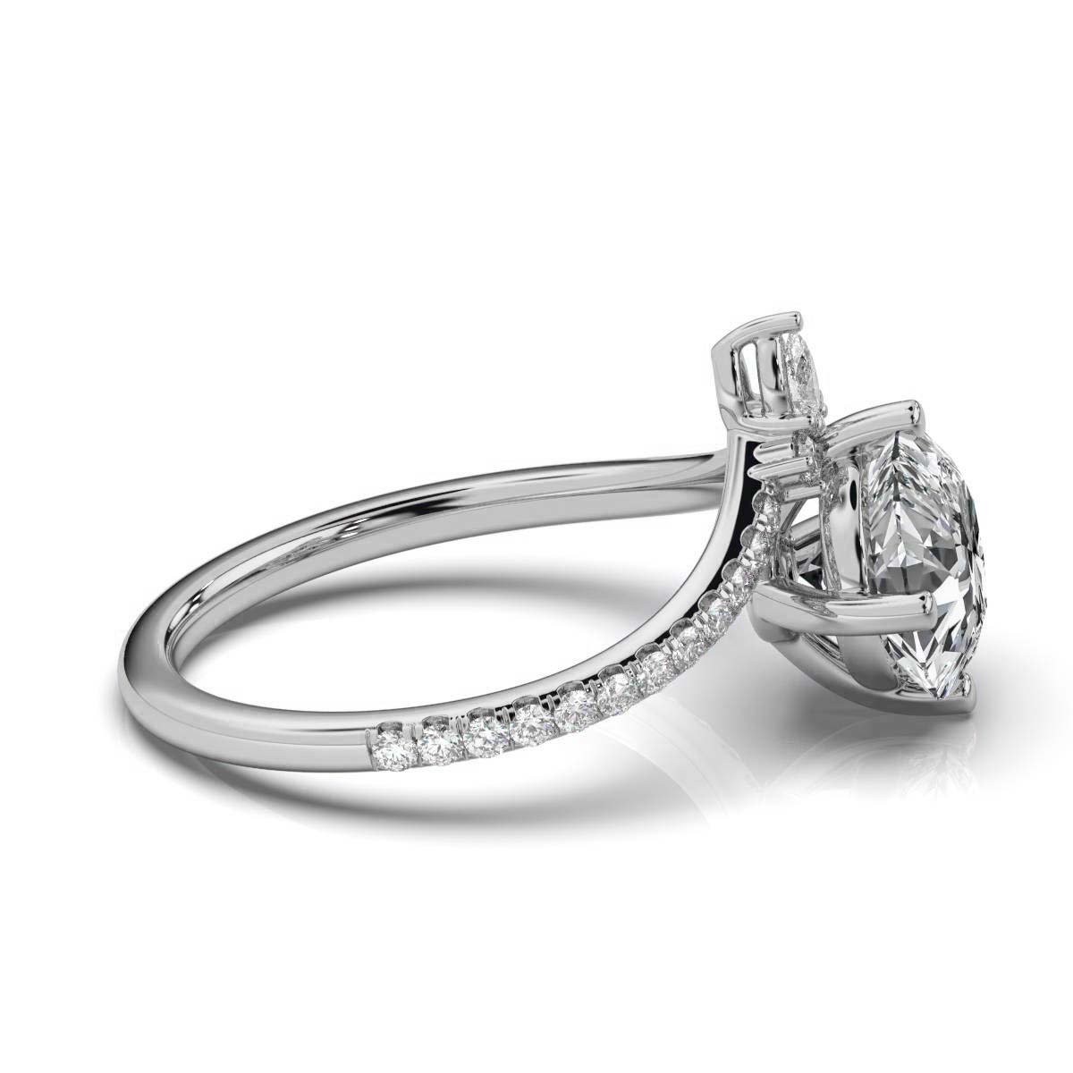 14K White Gold Jolie V Shaped Lab Grown Diamond Engagement Ring (1/3 ct. tw)