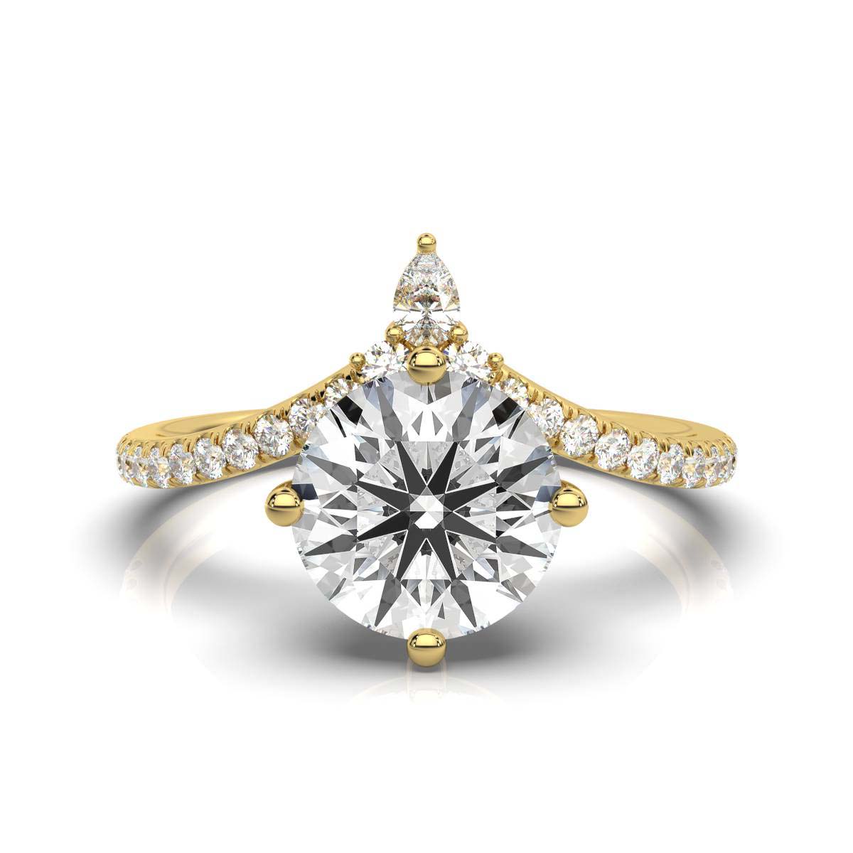 18K Yellow Gold Jolie V Shaped Lab Grown Diamond Engagement Ring (1/3 ct. tw)