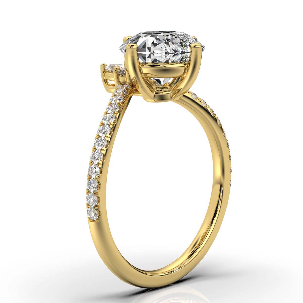 18K Yellow Gold Jolie V Shaped Lab Grown Diamond Engagement Ring (1/3 ct. tw)