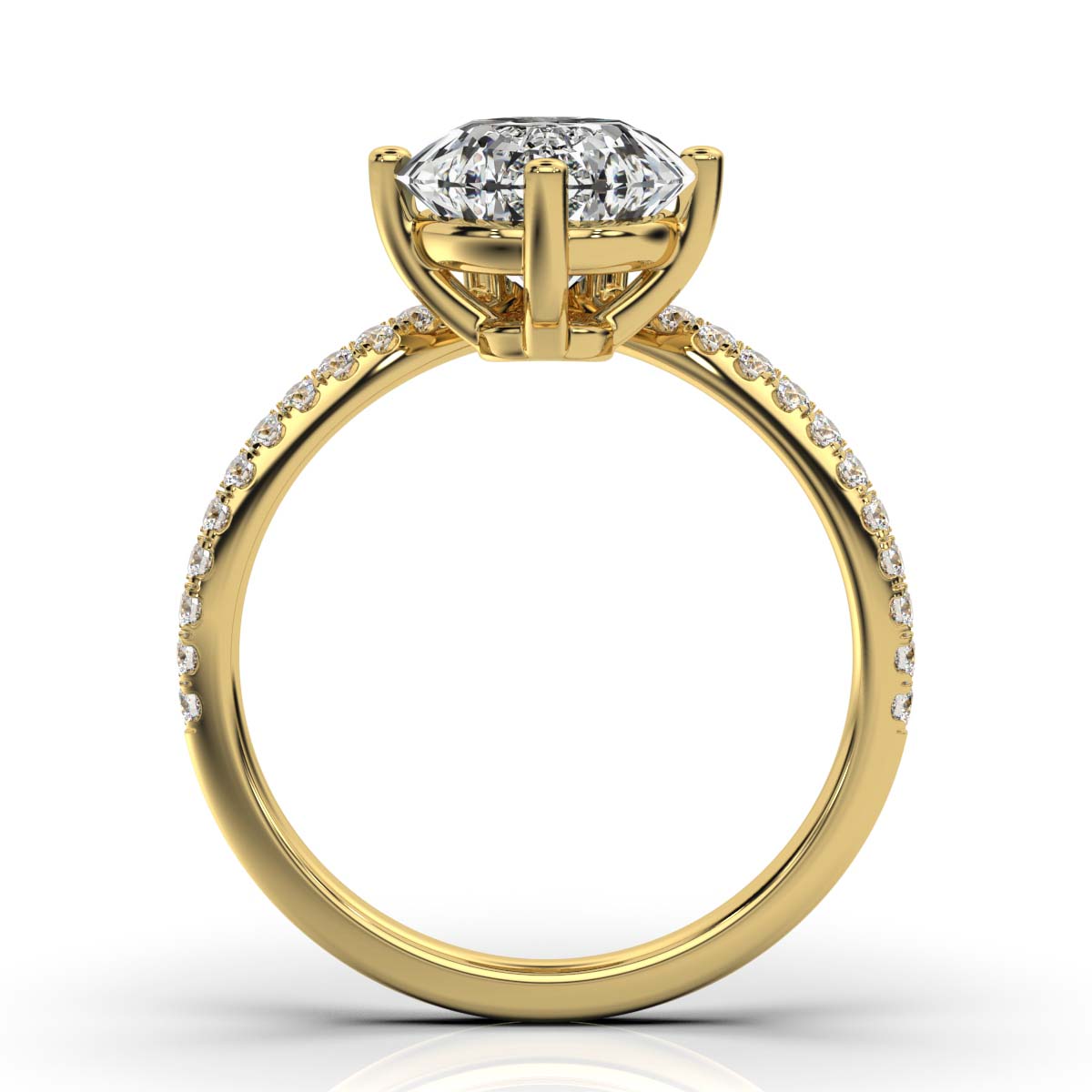 18K Yellow Gold Jolie V Shaped Lab Grown Diamond Engagement Ring (1/3 ct. tw)