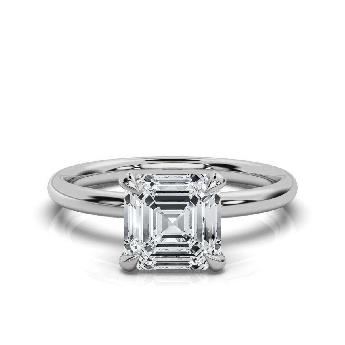 14K White Gold Gwyneth Hidden Accents Lab Grown Diamond Ring (1/10 ct. tw)